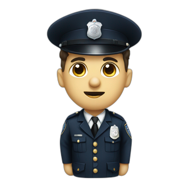Charlie Chaplin in a police uniform emoji