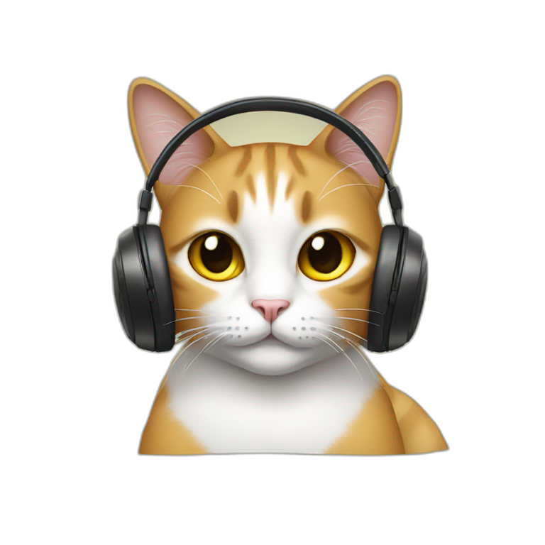 cat wearing headphones emoji