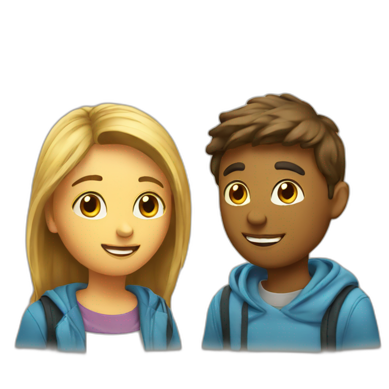 two students talking emoji