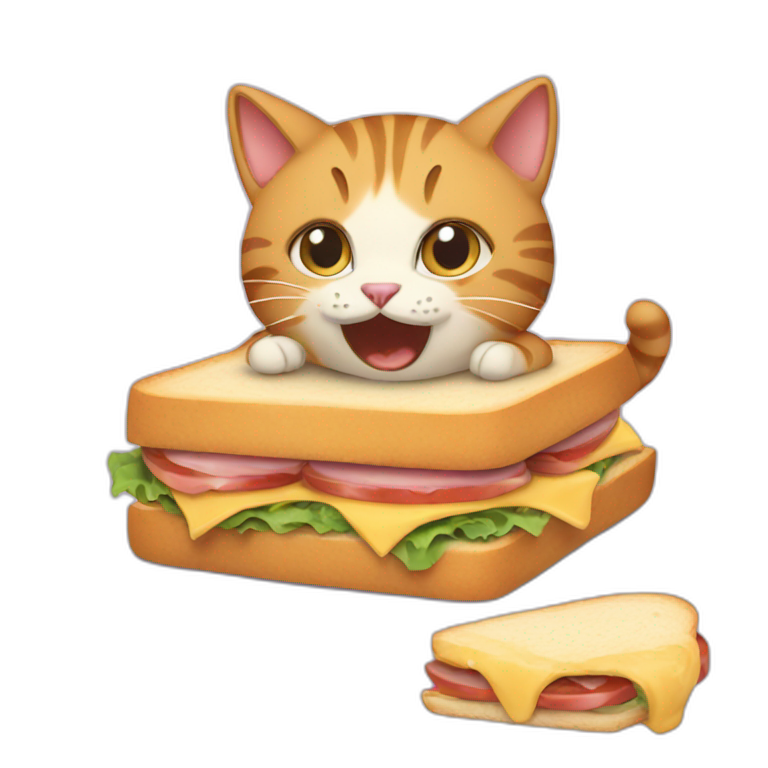 cat eating sandwich emoji