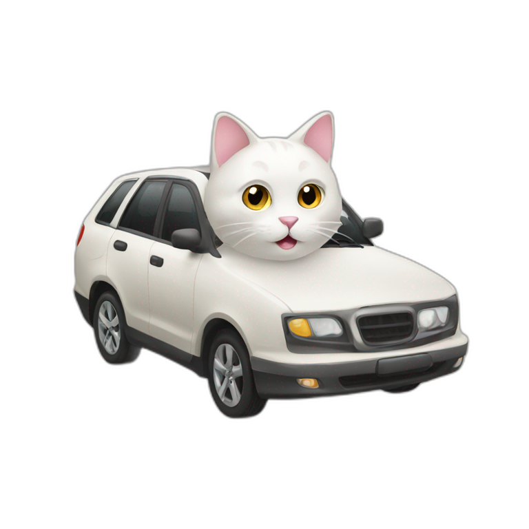 Cat drive car emoji