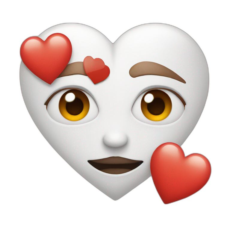 half white and half red heart emoji
