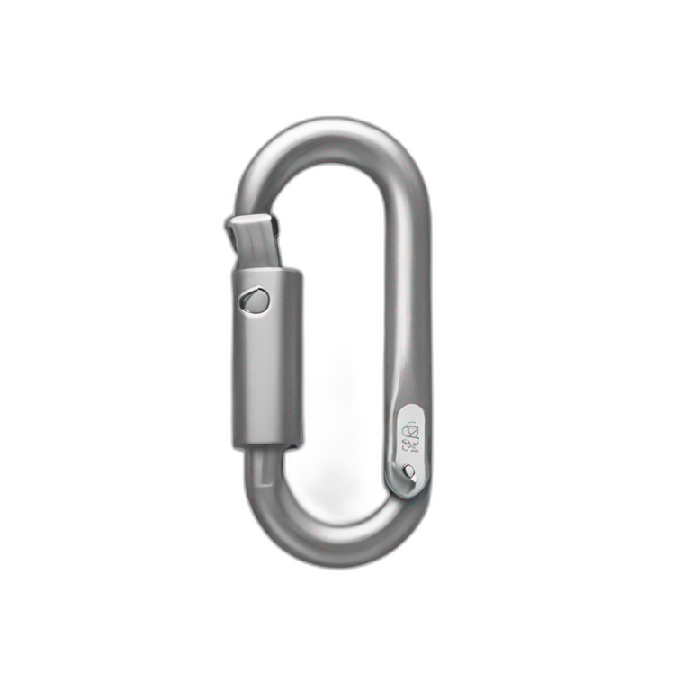 Climbing carabiner with security lock emoji
