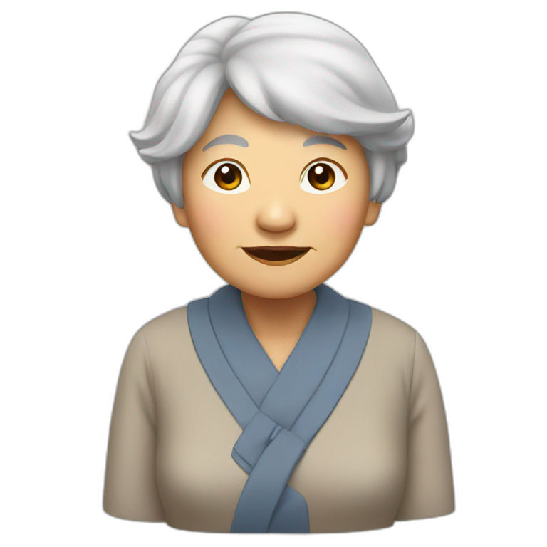 old asian lady emoji