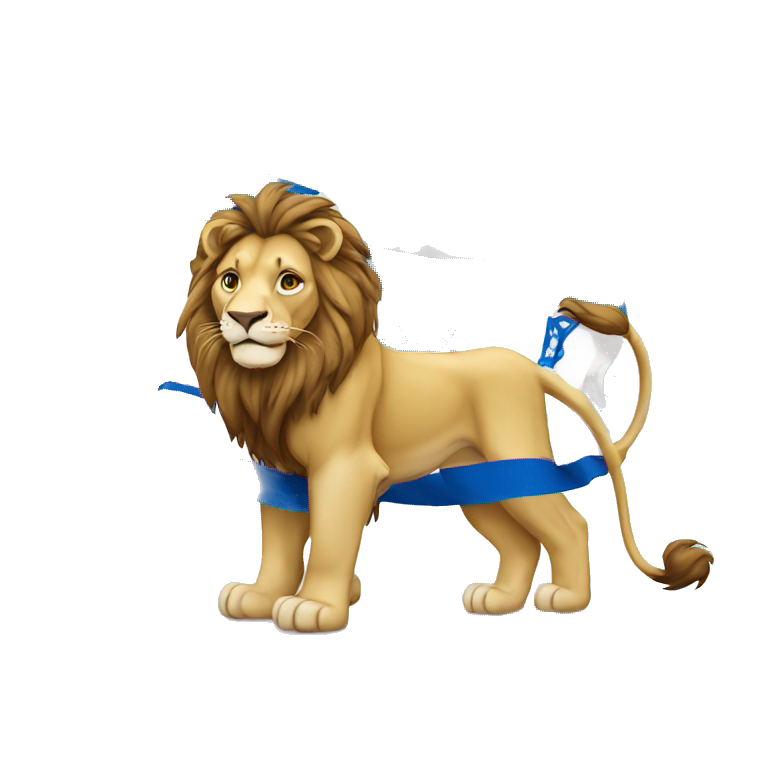 Lion colour by Israel flag emoji