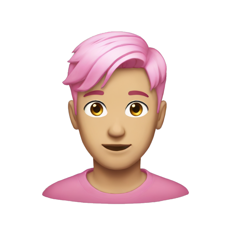Gorpcore pink short hair male emoji