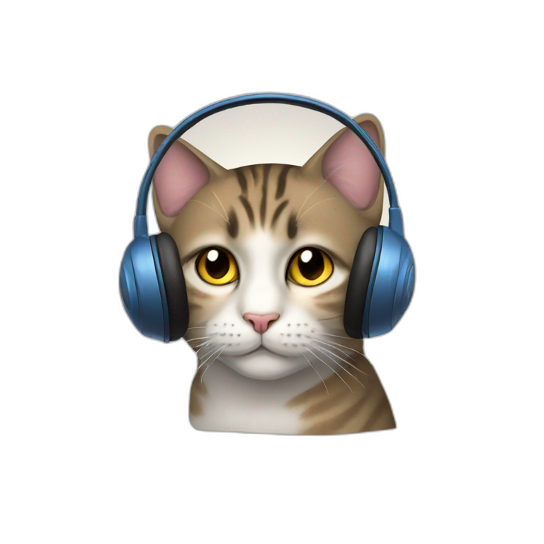 listen music, cat emoji