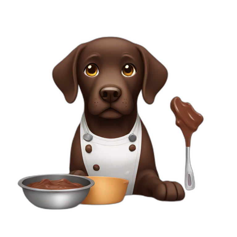 chocolate labrador cooking emoji