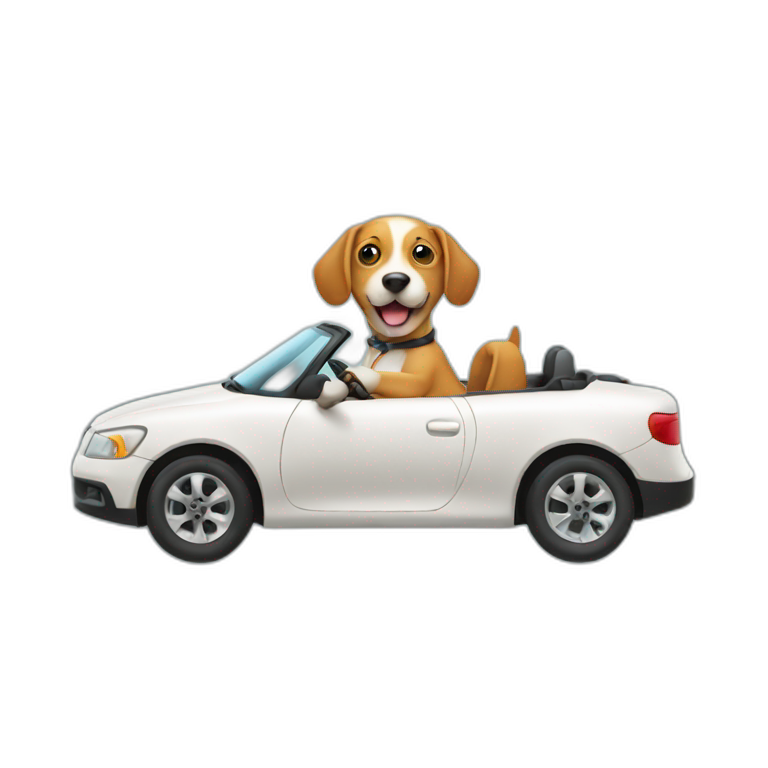 Dog driving car emoji