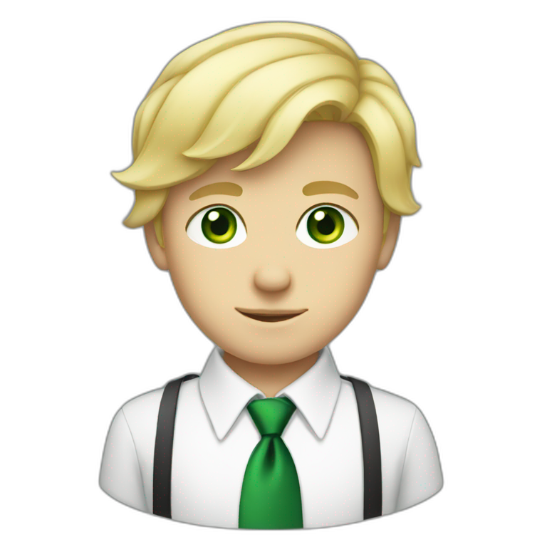 Green eyed blonde boy With a tie emoji