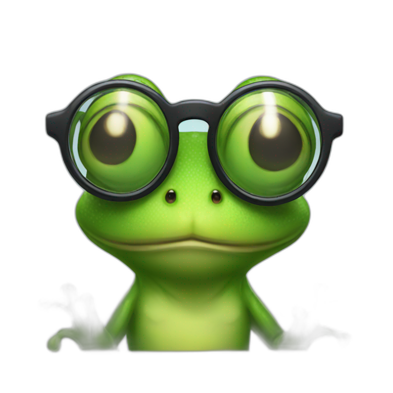 Frog in glasses emoji