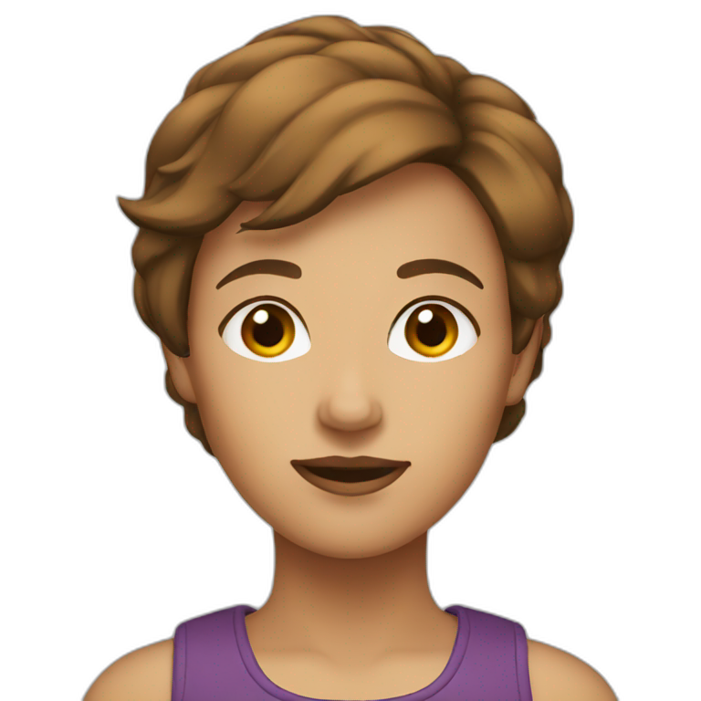 women with brown short hair emoji