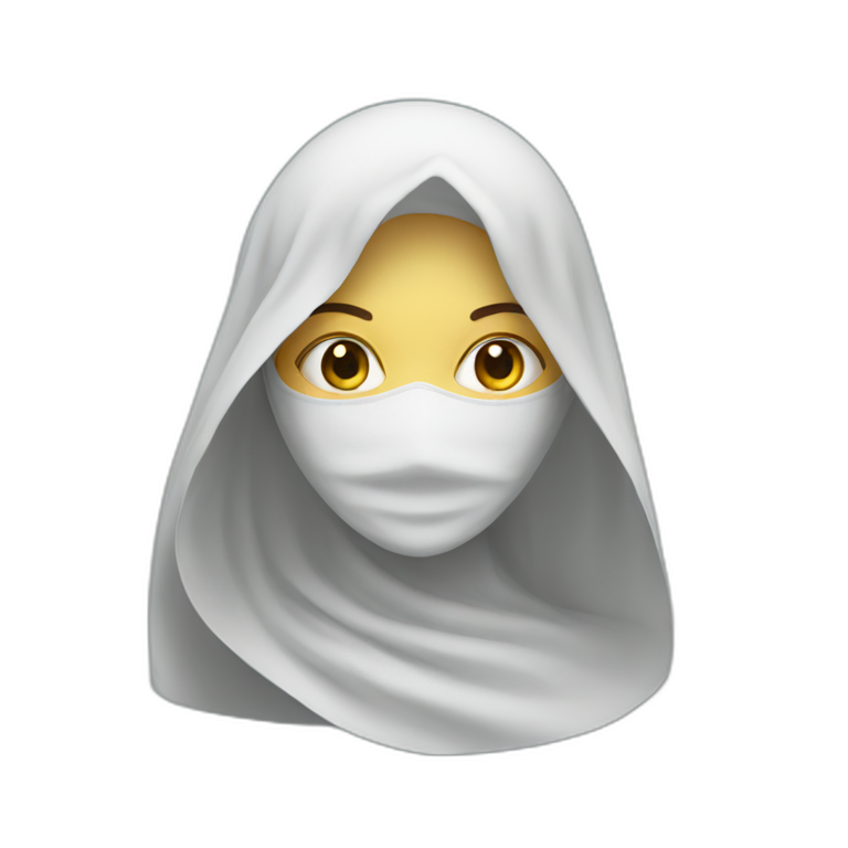 veiled woman with mask emoji