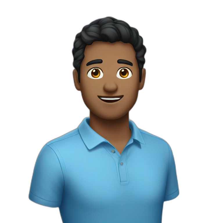 "Black-haired guy in blue shirt" emoji