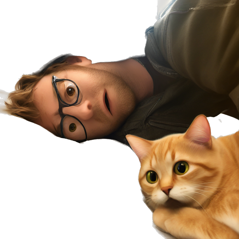 boy with glasses and cat emoji