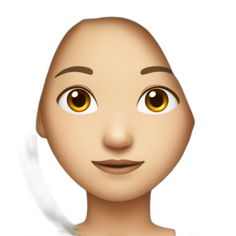 Asian girl with shoulder hair emoji