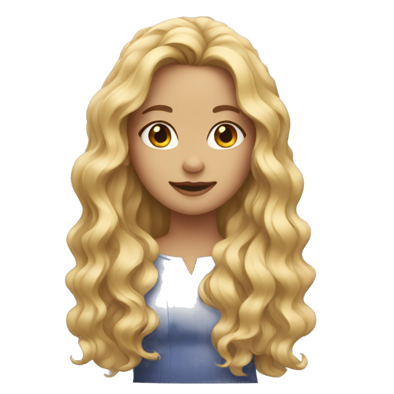 girl with mid long blonde wavy hair emoji