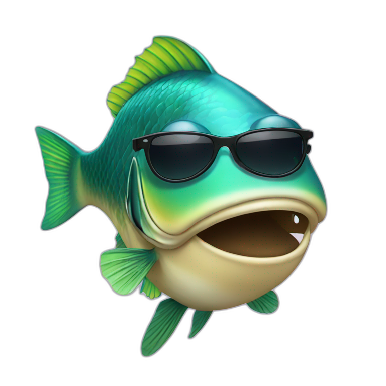 a fish with sunglasses emoji