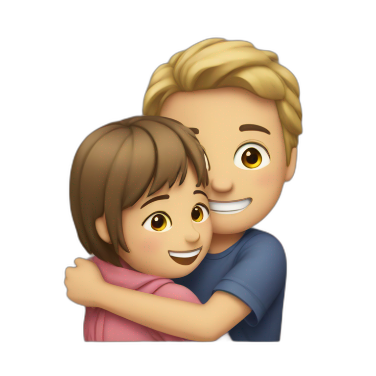 boy and girl hug emoji