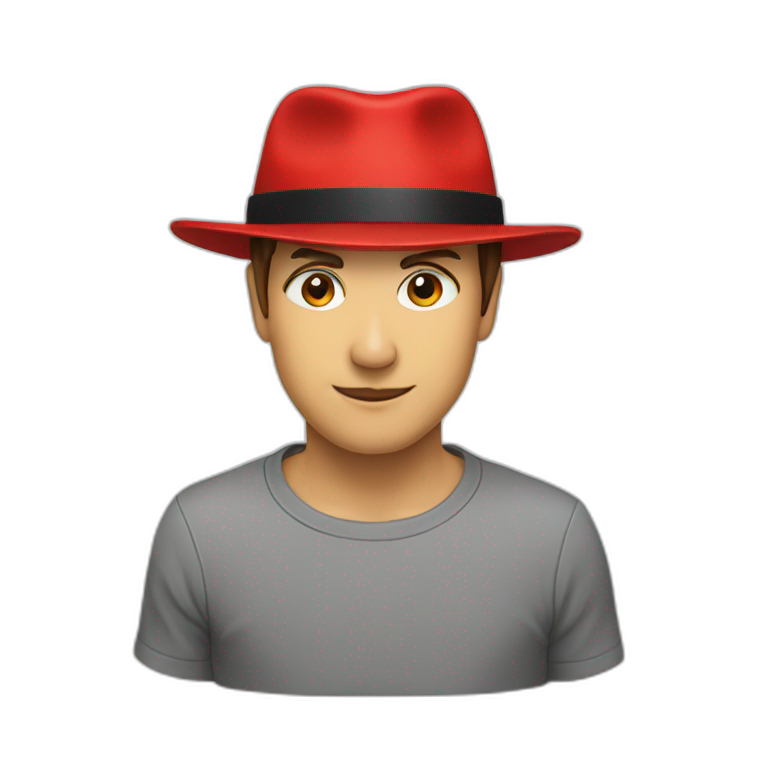 red hat with black line emoji