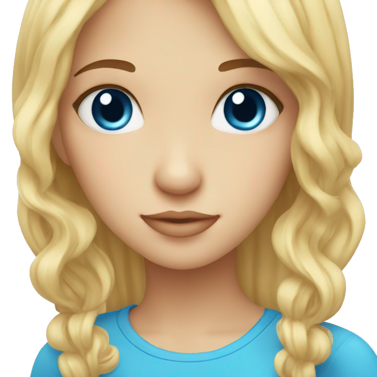 cute blue eye and blond hair girl emoji