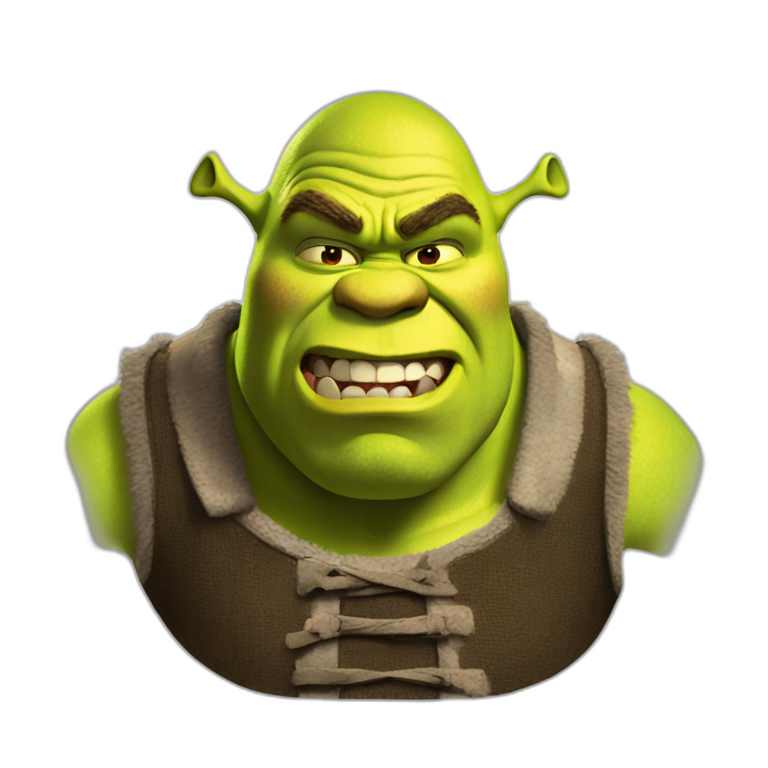 Shrek with angry face emoji