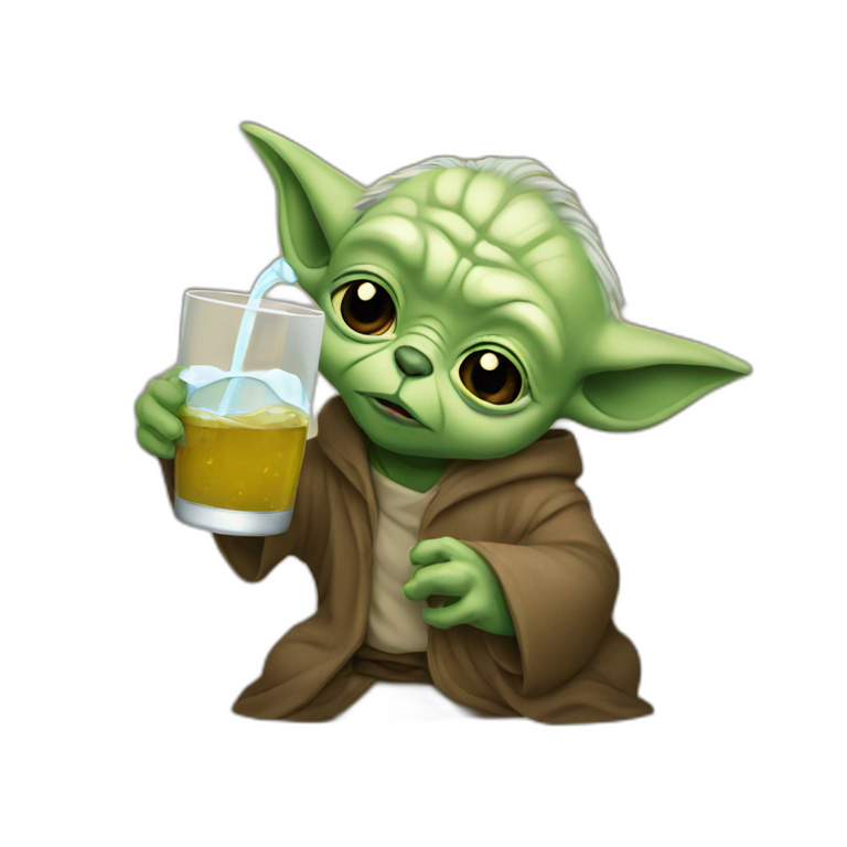Yoda drinking bear emoji