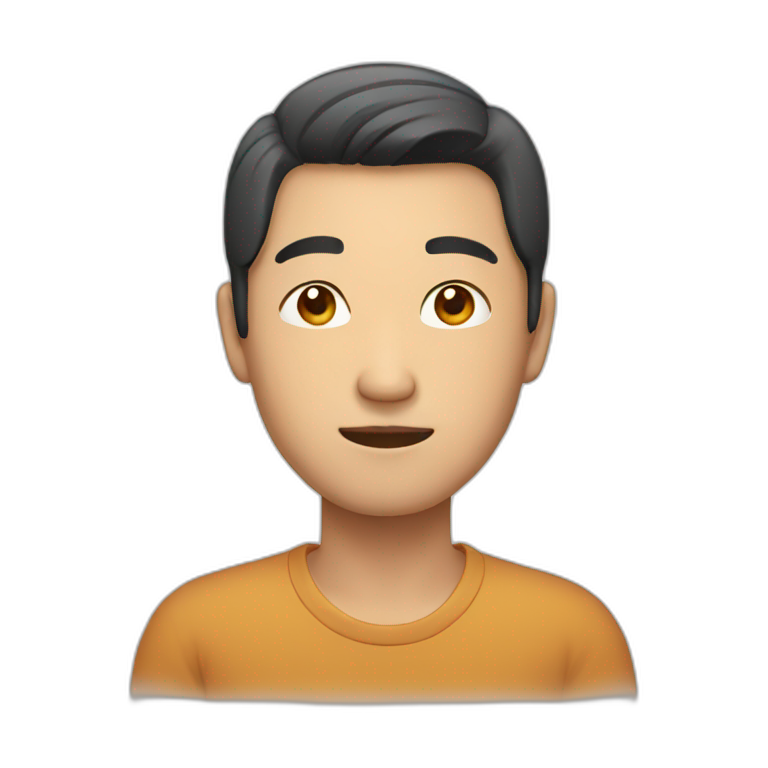 asian man with middle part emoji