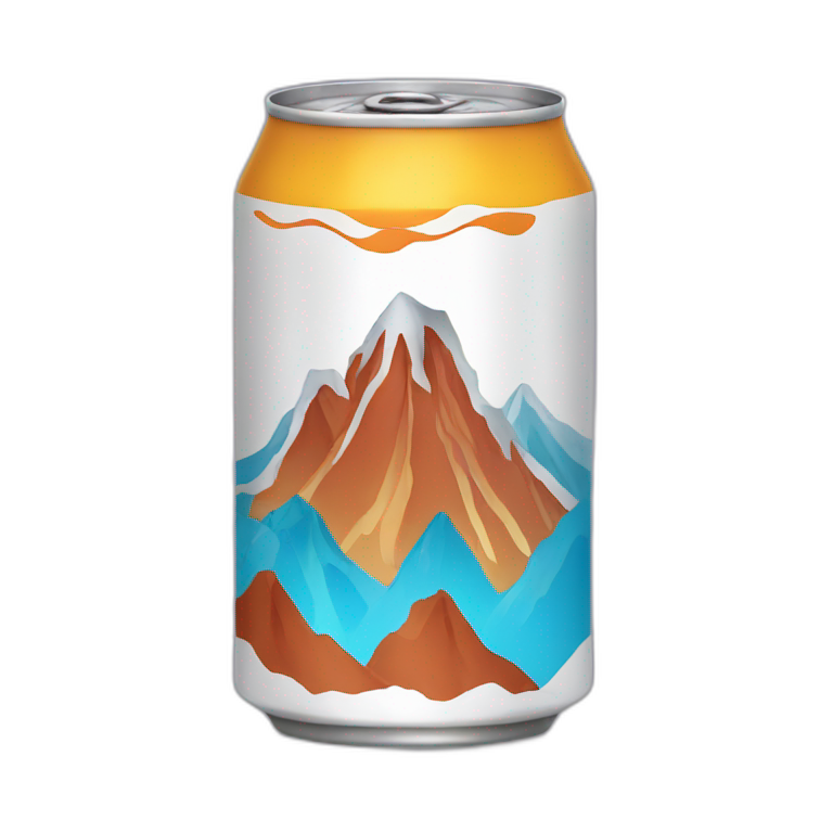 soda can with a moutain on emoji