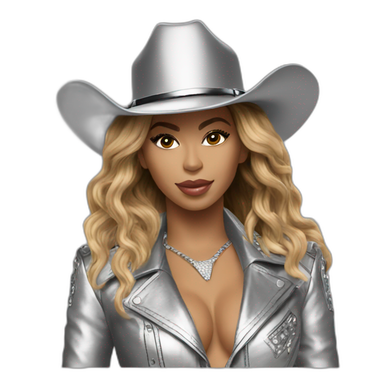 Beyoncé wear in silver cowboy emoji