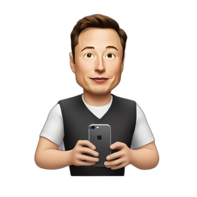 Elon musk with iPhone emoji