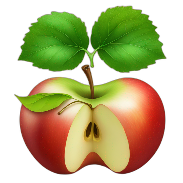 apple half red half green emoji