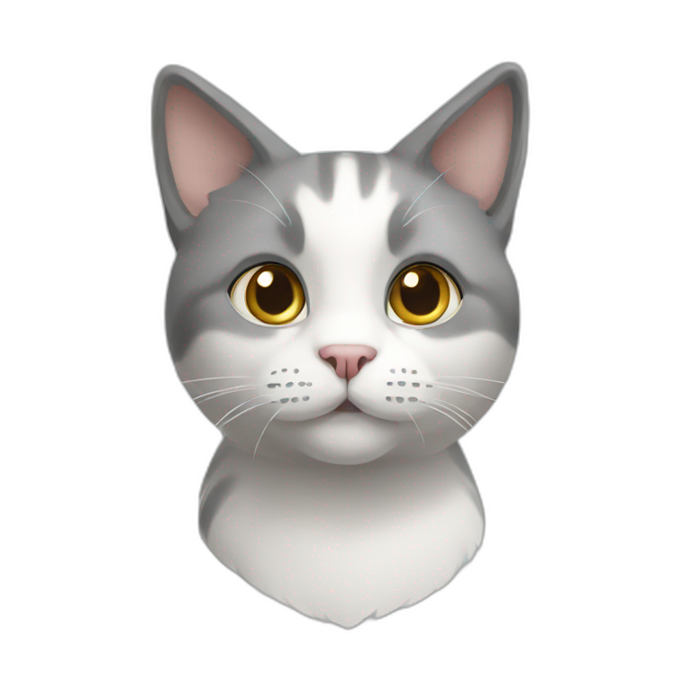 Grey And white cat emoji