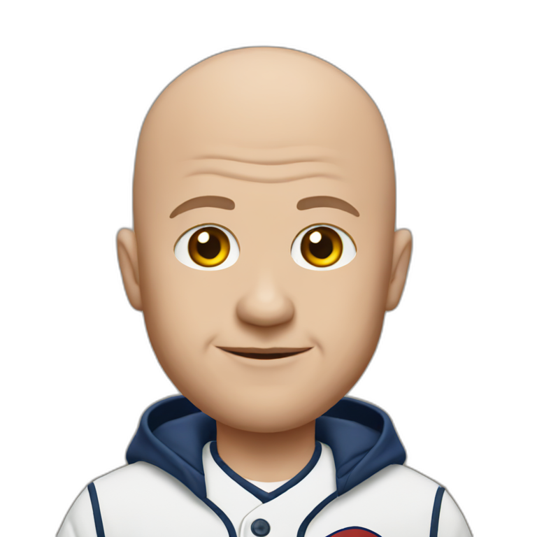 Bald man Makes a cards fan emoji