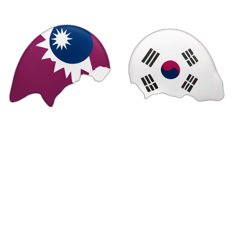 Qatar and south Korea emoji