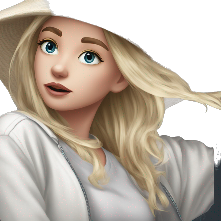 blonde girl in casual style emoji