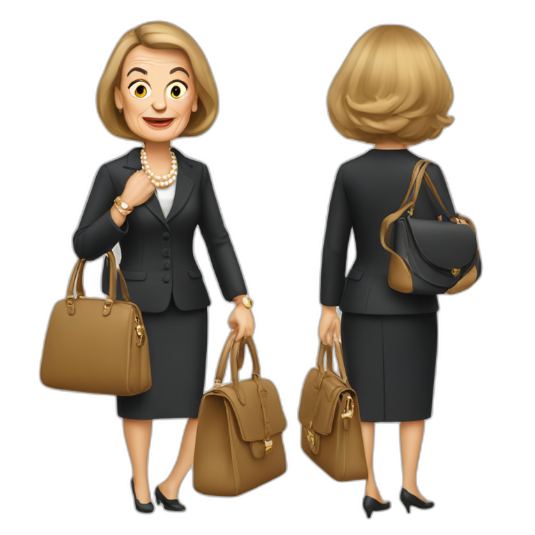 bernadette chirac holding her purse emoji