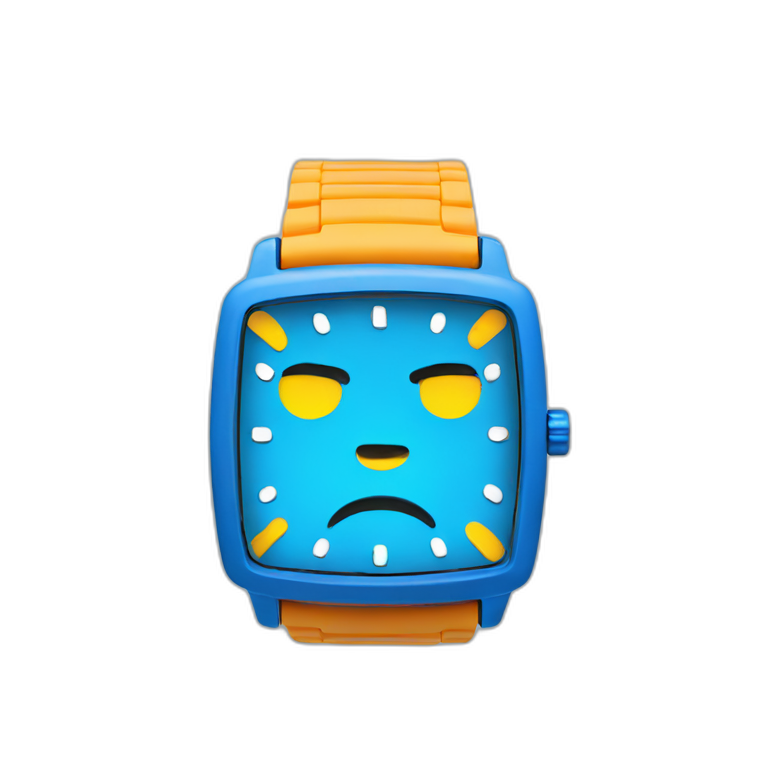 blue colour wristwatch emoji