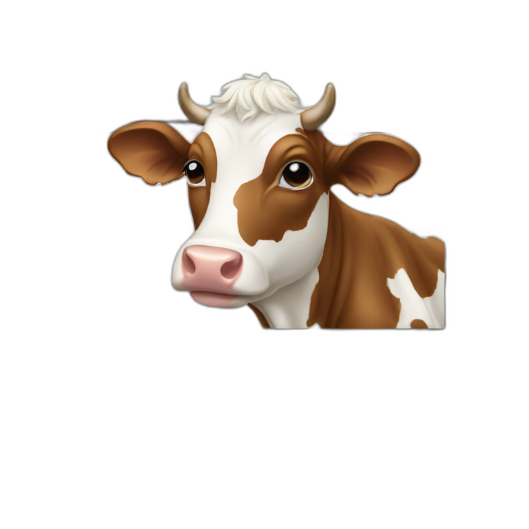 Cow behind a computer emoji