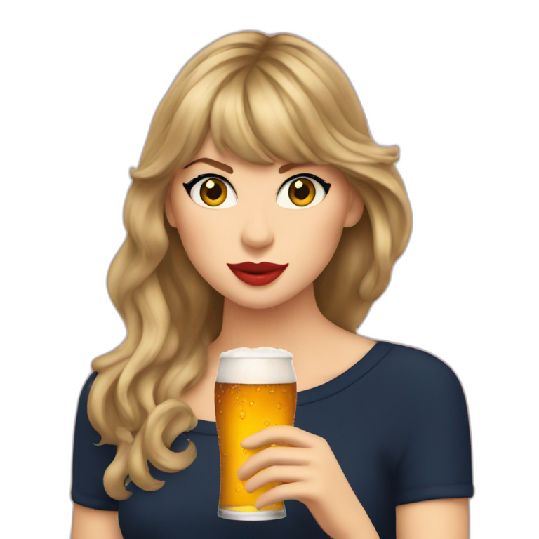 Taylor swift drinking beer emoji