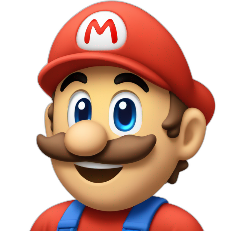 happy Mario fan in overalls emoji