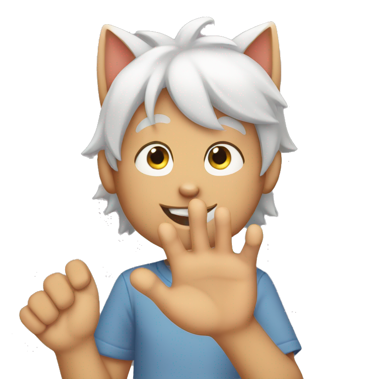 cat boy hands  emoji
