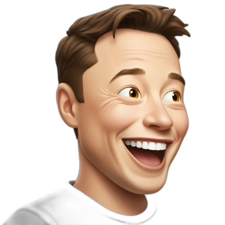 Elon musk extreme laughing emoji