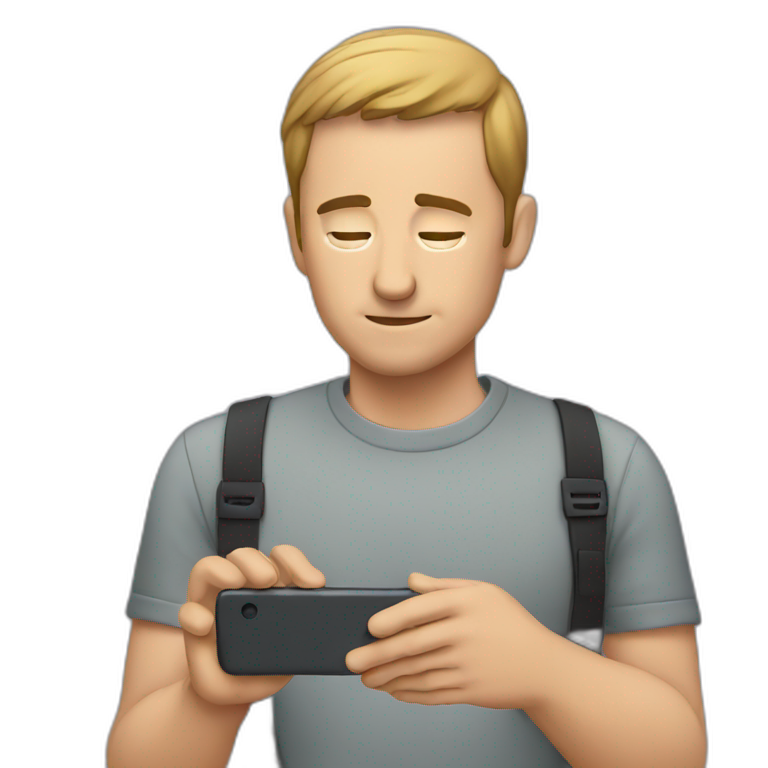 man looking down on a smartphone  emoji