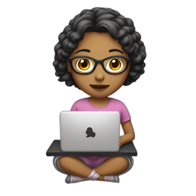 girl with computer emoji