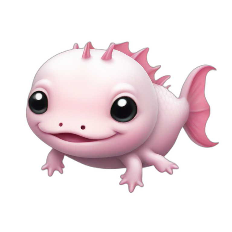 Cute little Chubby Axolotl  emoji