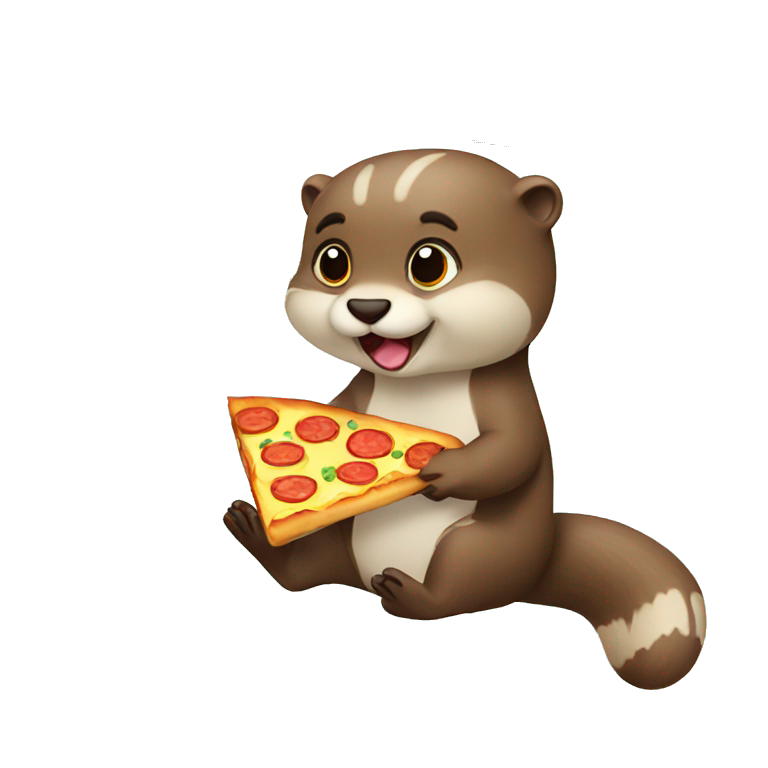 otter eating pizza emoji
