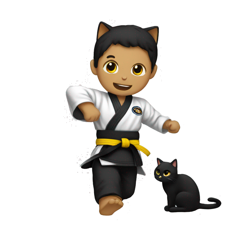 Black cat Black belt jiu-jitsu  emoji