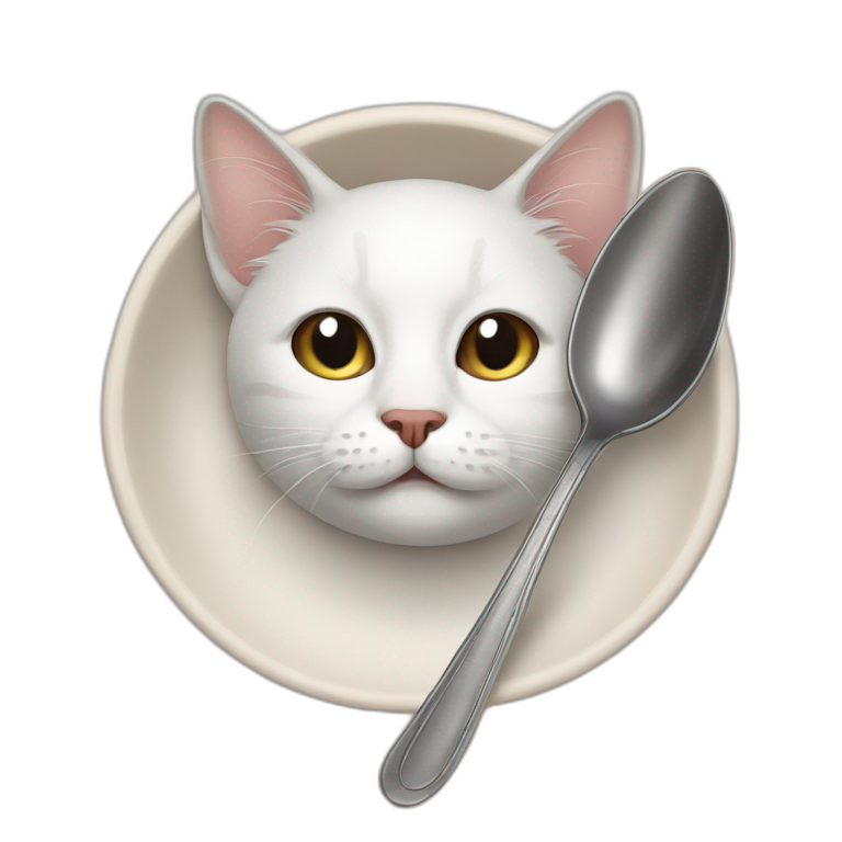 cat but he is a spoon emoji