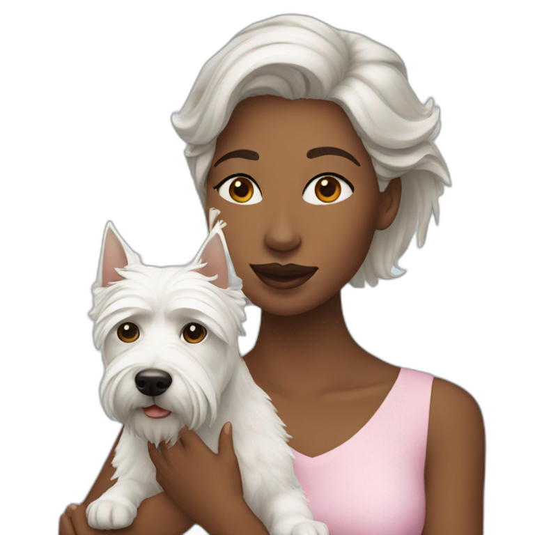 woman with a westie dog girl emoji